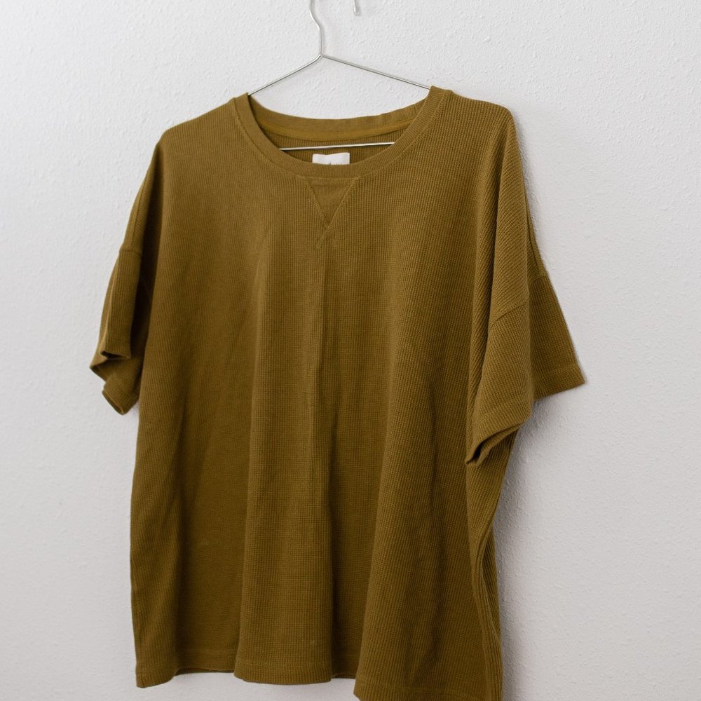 Lou & Grey Waffle Knit Boxy Fit T-Shirt Size Large
